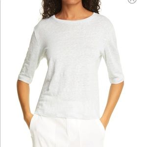 Vince Linen Slub Crewneck Top